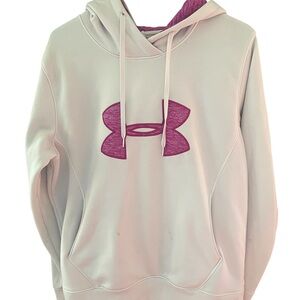 Under Armour White and Pink Hoodie